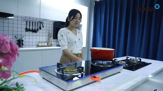 Cuisinière à gaz de Table en acier inoxydable, 3 brûleurs, haute efficacité, flamme tornade, cuisinière à gaz domestique